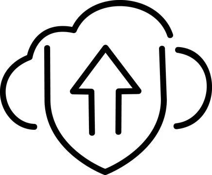 Linear icon of secure cloud file upload 스톡 일러스트
