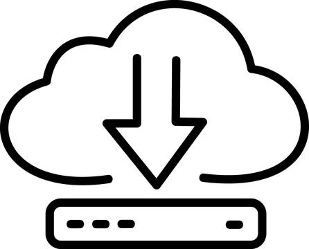 Linear icon of server download data retrieval Stock Illustration