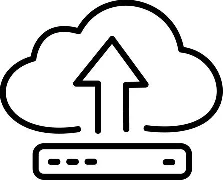 Linear icon of server upload data transfer Stock-Illustration