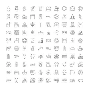 Linear icon set for user interface design Illustrazione stock