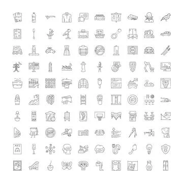 Linear icon set for web and mobile applications Stock Illustration