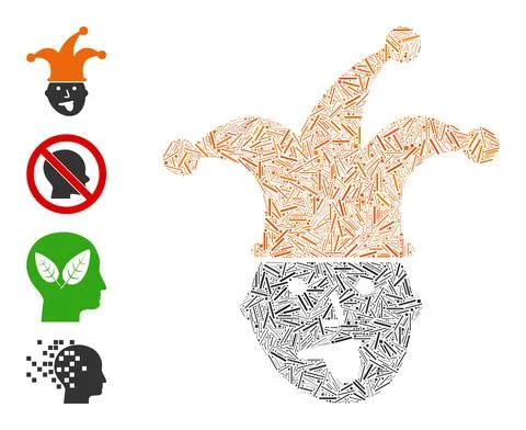 Linear Idiot Head Icon Vector Mosaic 스톡 일러스트