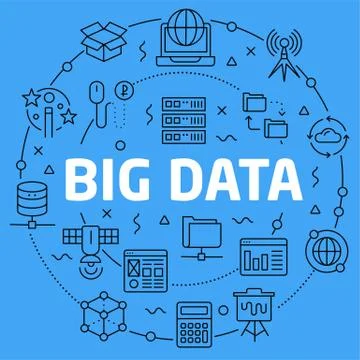 Linear illustration big data Stock Illustration
