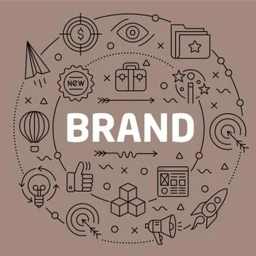 Linear illustration brand Stock Illustration