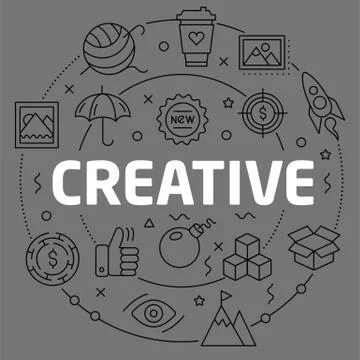 Linear illustration creative Stock Illustration