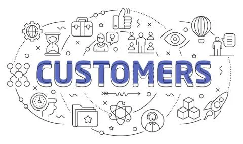 Linear illustration customers Stock Illustration