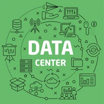 Linear illustration data center Stock Illustration
