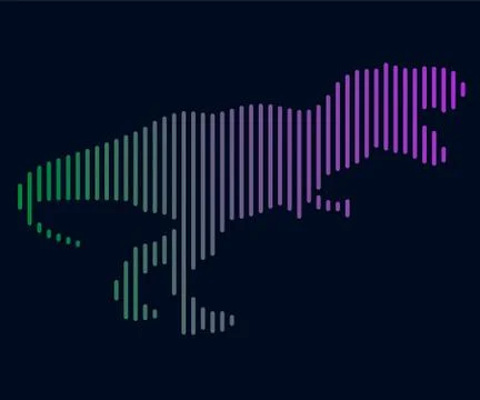 The linear illustration of a dinosaur. Logo Stock Illustration