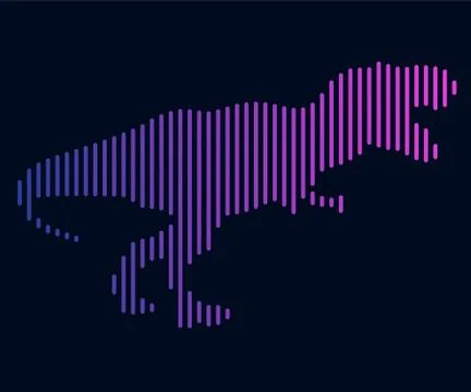The linear illustration of a dinosaur. Logo Stock Illustration