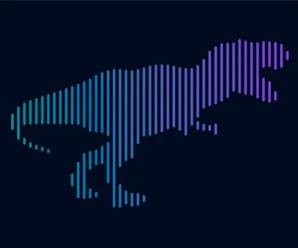 The linear illustration of a dinosaur. Logo Stock Illustration