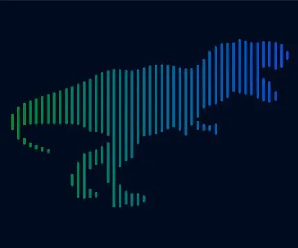 The linear illustration of a dinosaur. Logo Stock Illustration