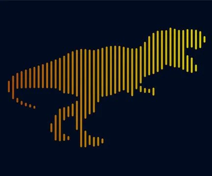 The linear illustration of a dinosaur. Logo Stock Illustration