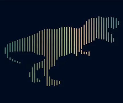 The linear illustration of a dinosaur. Logo Illustrazione stock