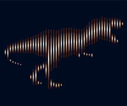 The linear illustration of a dinosaur. Logo Stock Illustration