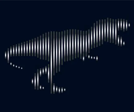 The linear illustration of a dinosaur. Logo Stock Illustration
