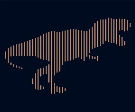 The linear illustration of a dinosaur. Logo Illustrazione stock