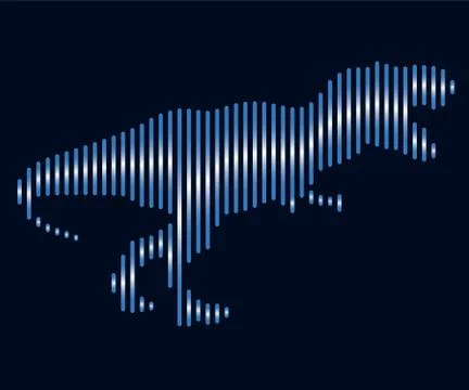 The linear illustration of a dinosaur. Logo Stock Illustration
