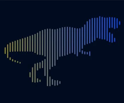 The linear illustration of a dinosaur. Logo Illustrazione stock