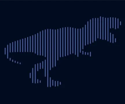 The linear illustration of a dinosaur. Logo Stock-Illustration