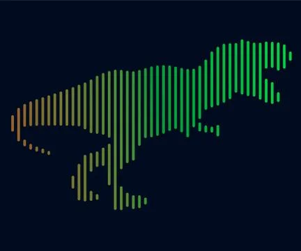 The linear illustration of a dinosaur. Logo Stock Illustration