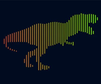 The linear illustration of a dinosaur. Logo Illustrazione stock