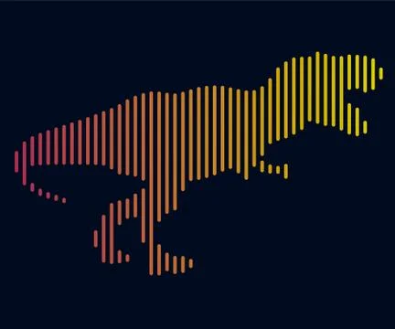 The linear illustration of a dinosaur. Logo Stock Illustration