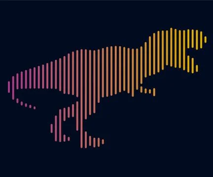 The linear illustration of a dinosaur. Logo Stock-Illustration