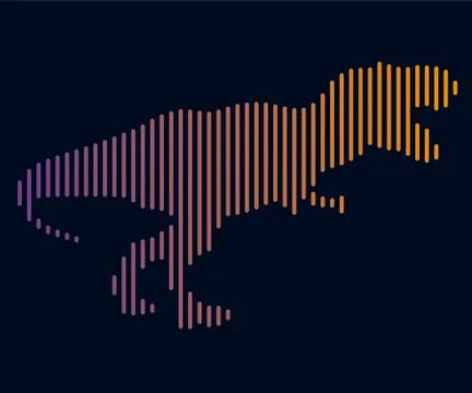 The linear illustration of a dinosaur. Logo Illustrazione stock
