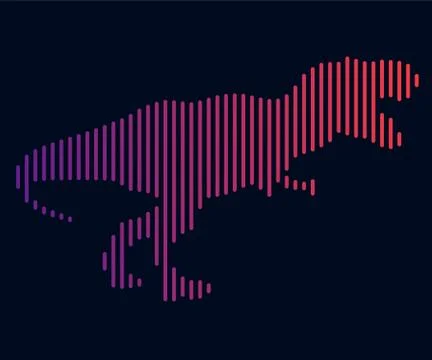 The linear illustration of a dinosaur. Logo Stock Illustration