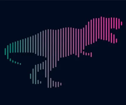 The linear illustration of a dinosaur. Logo Stock Illustration
