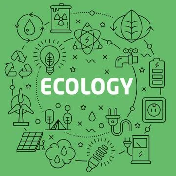 Linear illustration ecology Stock Illustration