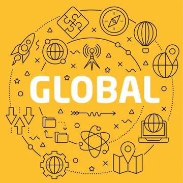 Linear illustration global Stock Illustration