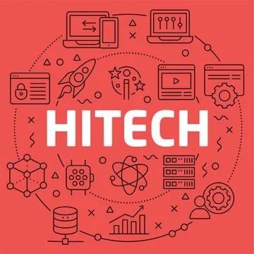 Linear illustration hitech Stock Illustration