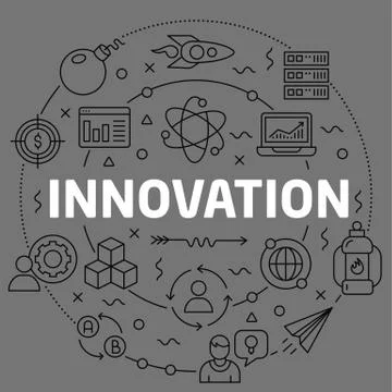 Linear illustration innovation Stock Illustration