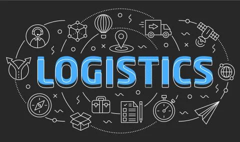 Linear illustration logistics Stock Illustration