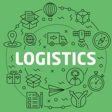 Linear illustration logistics Stock Illustration
