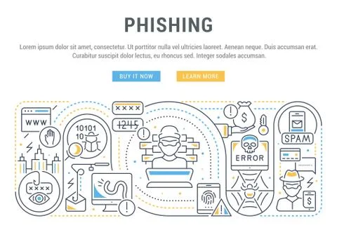 Linear Illustration of Phishing. Stock Illustration