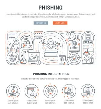 Linear Illustration of Phishing. Ilustración de archivo
