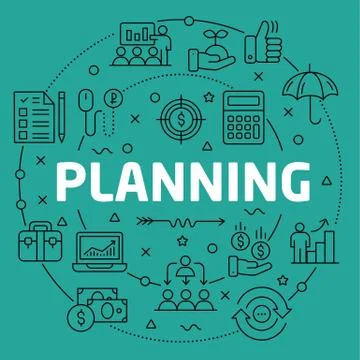 Linear illustration planning Stock Illustration