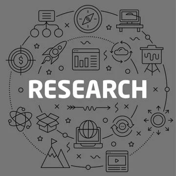 Linear illustration research Stock Illustration