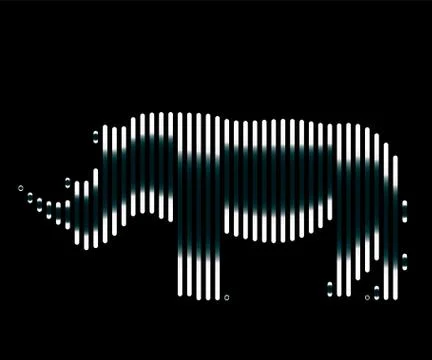 The linear illustration of a rhinoceros Logo Stock Illustration