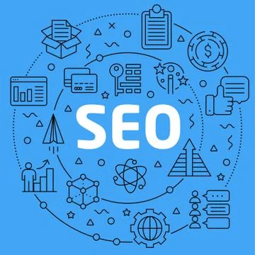 Linear illustration seo Stock Illustration