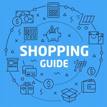 Linear illustration shopping guide Stock Illustration