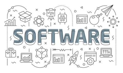 Linear illustration slide for the presentation software Stock Illustration