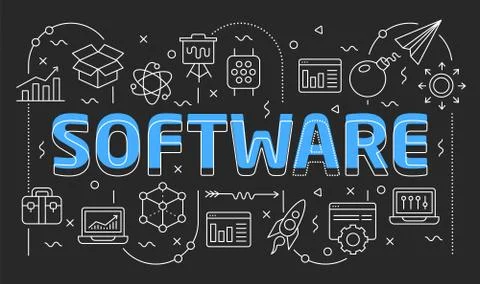 Linear illustration slide for the presentation software Stock Illustration