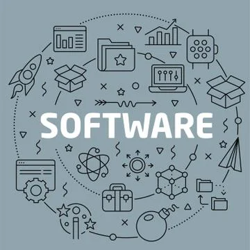 Linear illustration software Stock Illustration