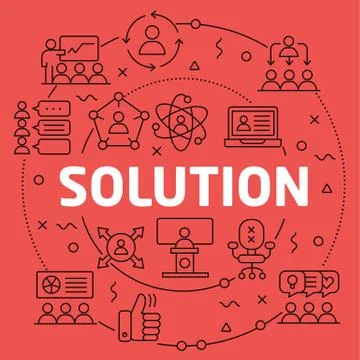 Linear illustration solution Stock Illustration