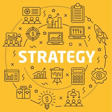 Linear illustration strategy Stock Illustration