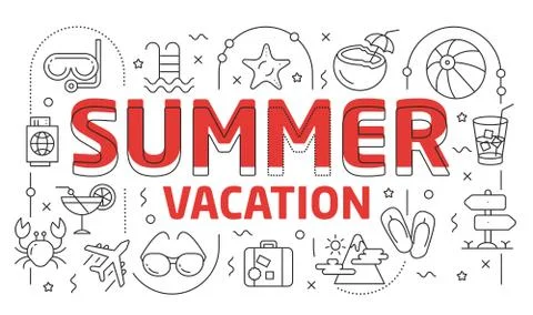 Linear illustration summer Stock Illustration
