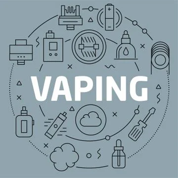 Linear illustration vaping Stock Illustration